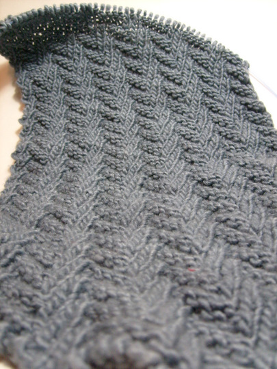 Herringbone Parallelogram Scarf in Manos silky wool long view